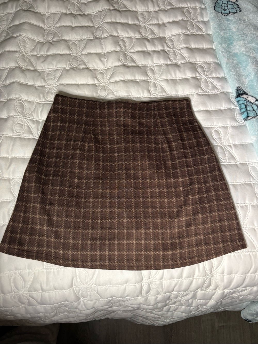American eagle brown plaid pencil skort